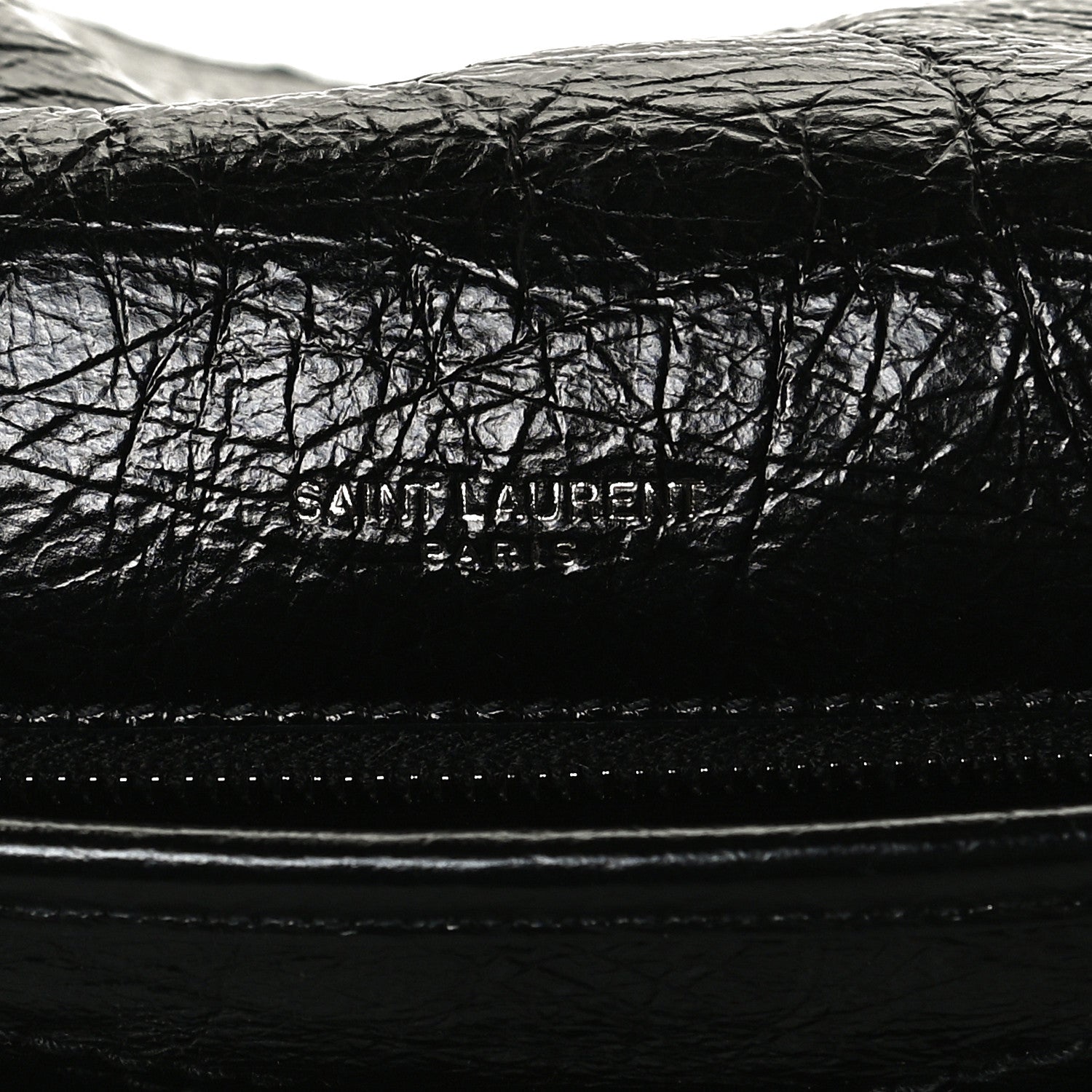Saint Laurent Crinkled Calfskin Matelasse Monogram Medium Niki Chain Satchel Black 6 of 14