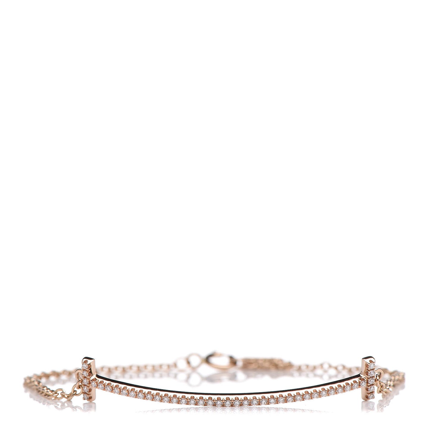 18K Rose Gold Diamond T Smile Bracelet