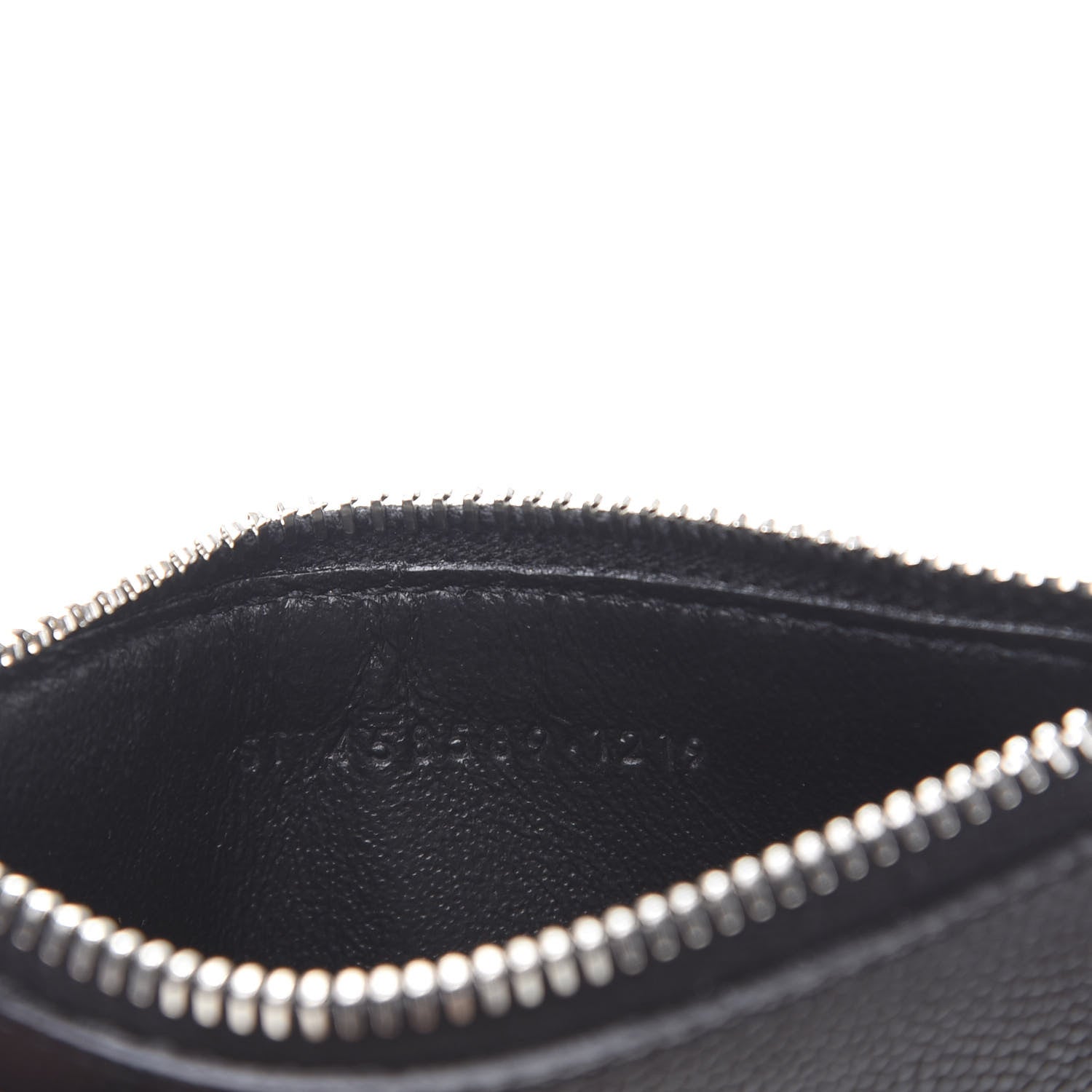 Saint Laurent Grained Calfskin 5 Fragments Zip Pouch Card Holder Black 7 of 8