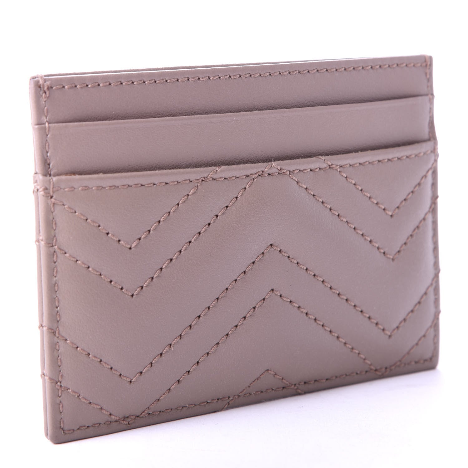 Gucci Calfskin Matelasse GG Marmont Card Holder Porcelain Rose 3 of 7