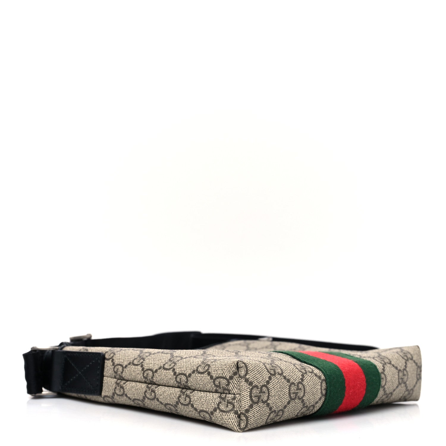 Gucci GG Supreme Monogram Web Messenger Bag Black 3 of 8