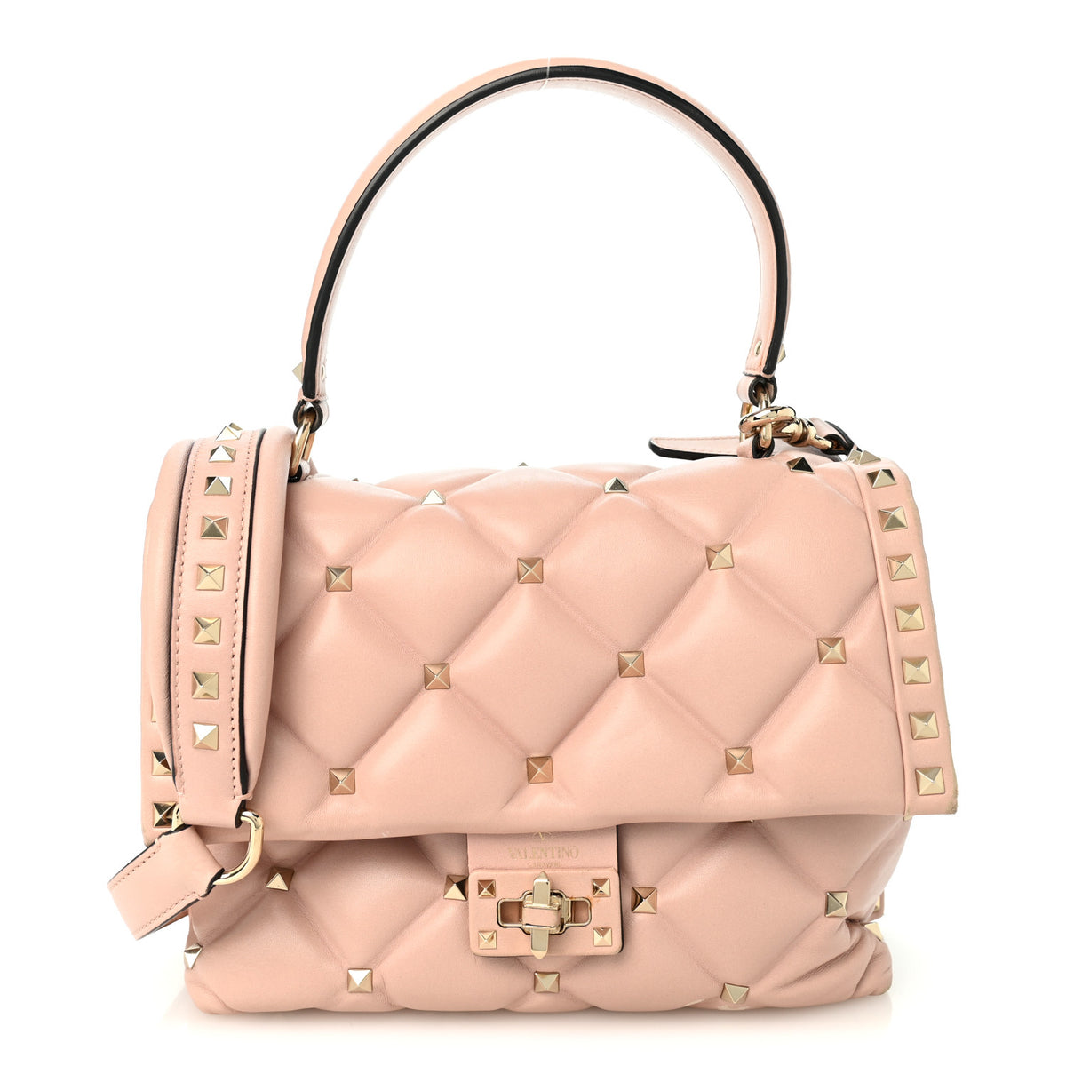 Valentino Garavani Nappa Medium Candystud Top Handle Bag Poudre 1 of 15