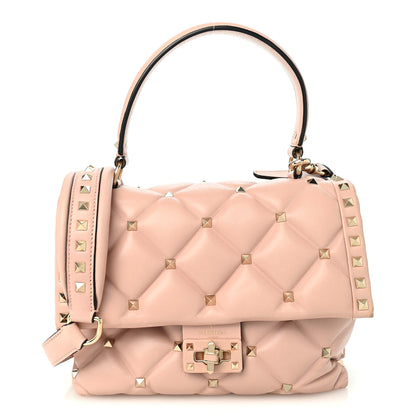 Valentino Garavani Nappa Medium Candystud Top Handle Bag Poudre 1 of 15