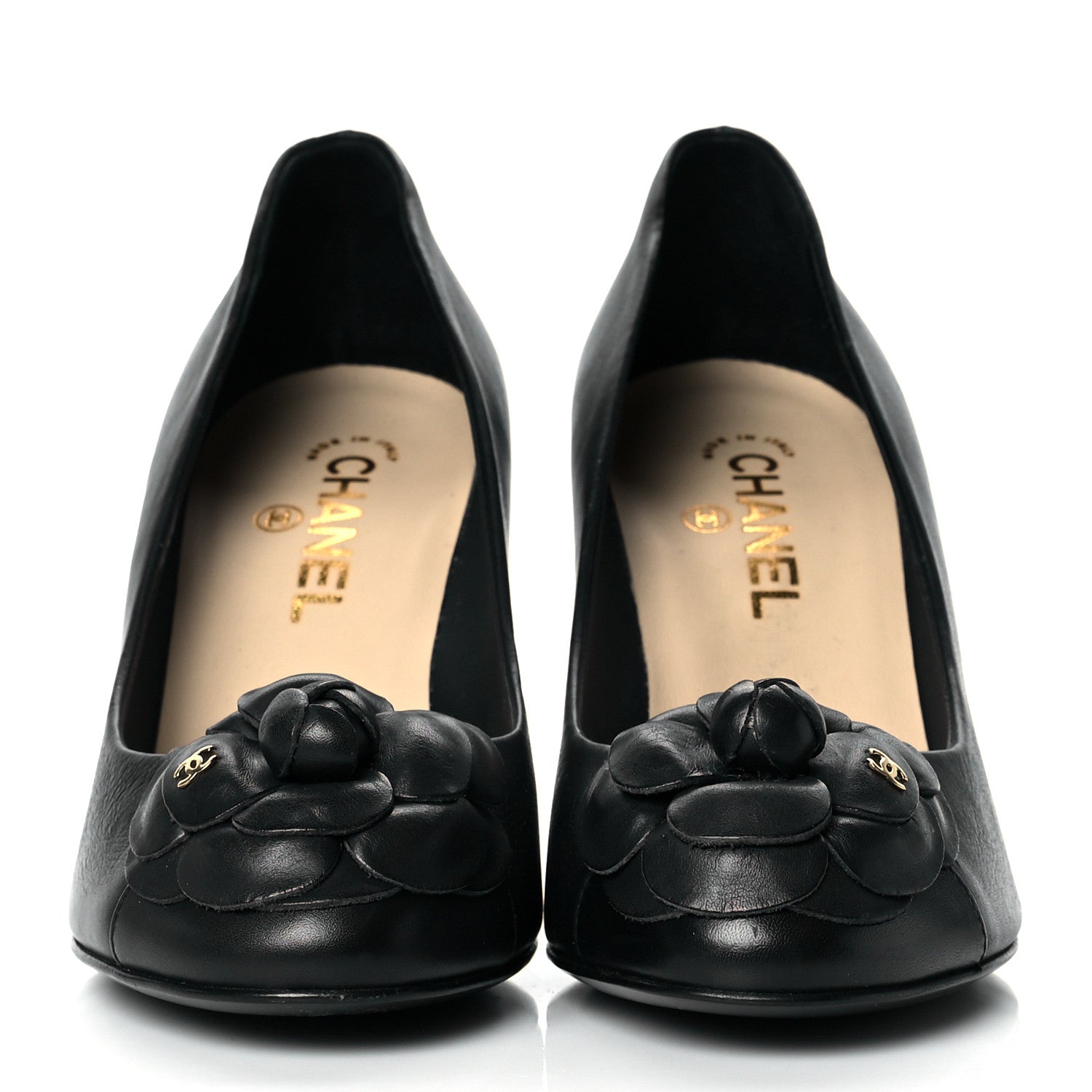 Chanel Lambskin Camellia Pumps 39.5 Black 2 of 11