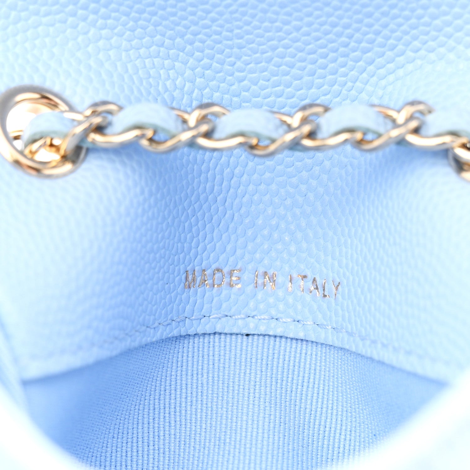 Chanel Caviar Quilted Flap Chain Waist Bag Light Blue 7 of 11