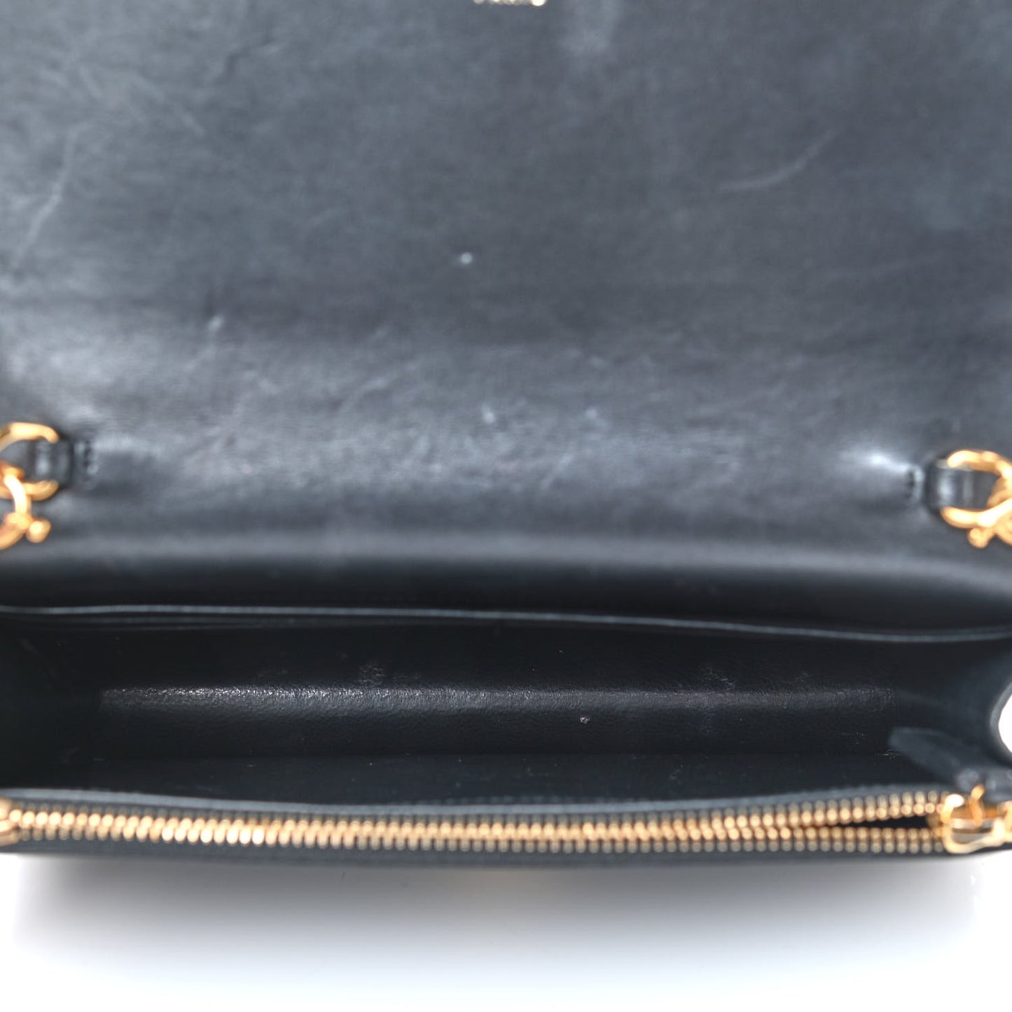 Smooth Calfskin Classic Monogram Kate Tassel Chain Wallet Black