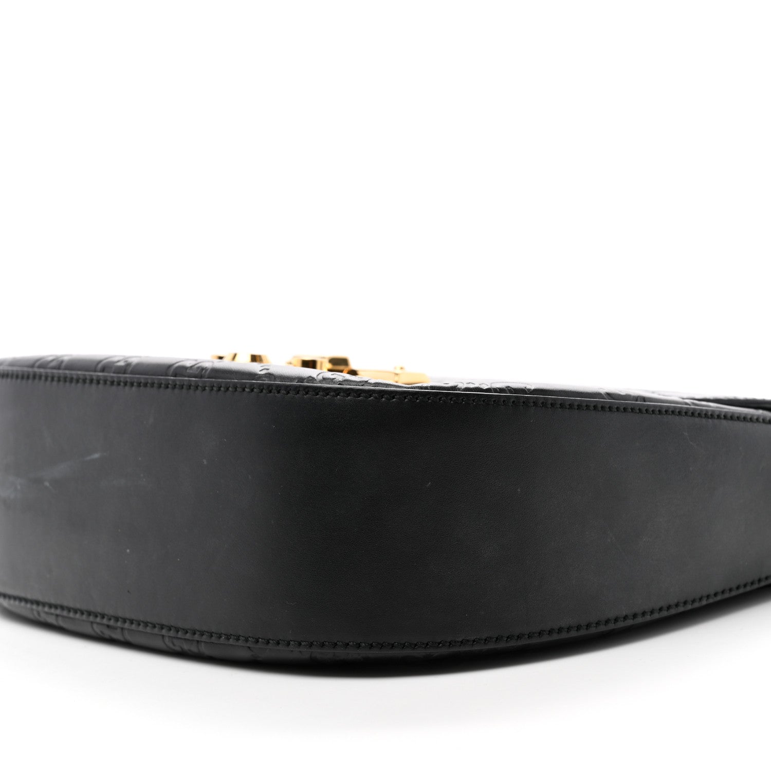 Gucci Guccissima Web Medium Padlock Messenger Shoulder Bag Black 9 of 10
