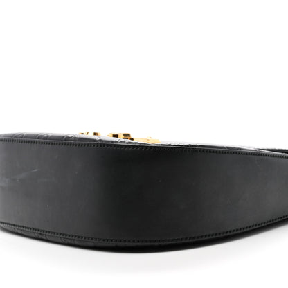 Gucci Guccissima Web Medium Padlock Messenger Shoulder Bag Black 9 of 10