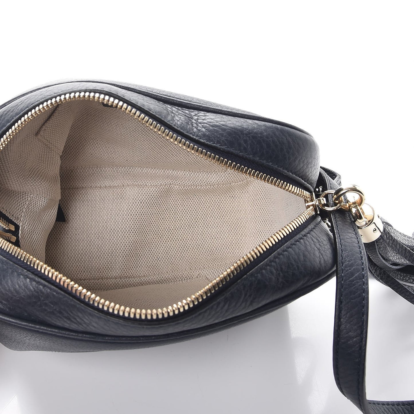 Pebbled Calfskin Small Soho Disco Bag Blue