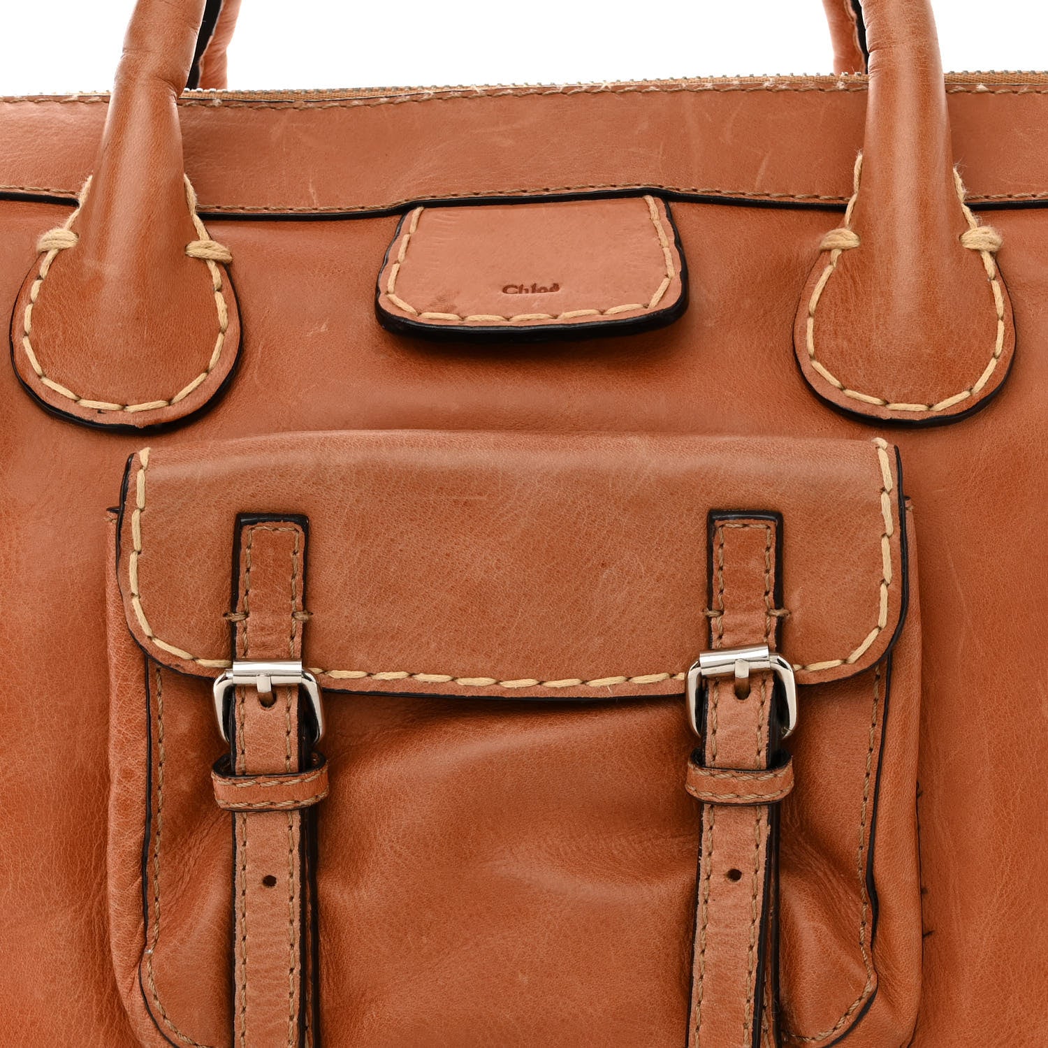 Chloe Calfskin Edith Satchel Beige 9 of 17