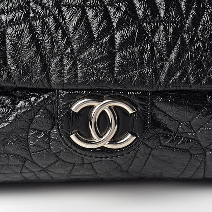 Chanel Vinyl Graphic Edge Flap Black 8 of 15