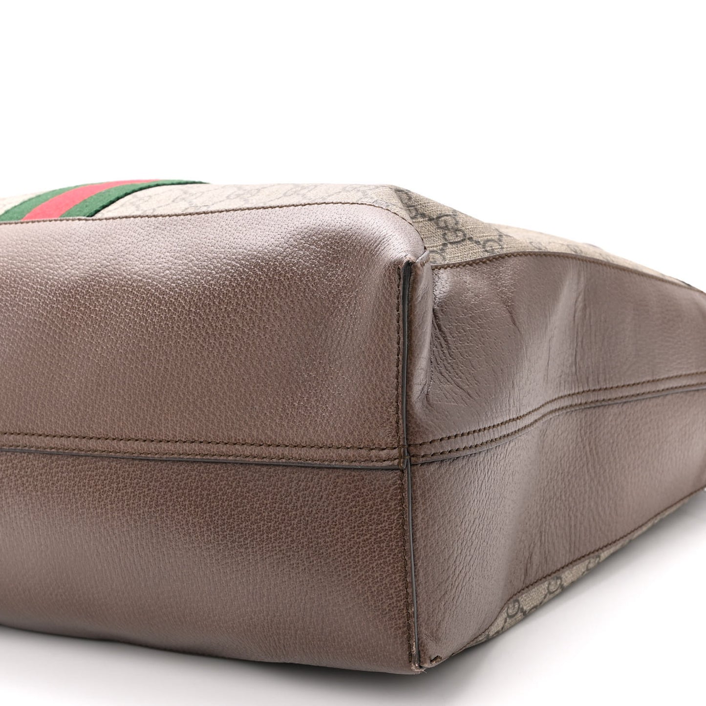 GG Supreme Monogram Web Ophidia Tote Brown