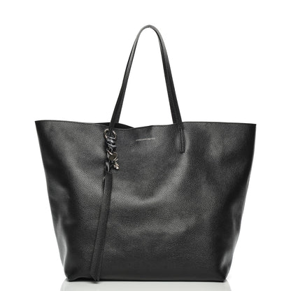 Alexander McQueen Grained Calfskin Skull Open Shopper Tote Black 3 of 10
