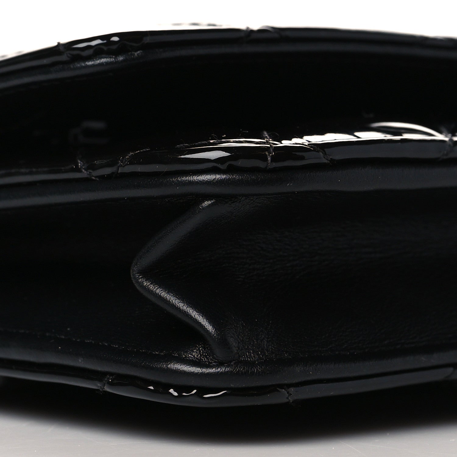 Chanel Patent Quilted Wallet On Chain WOC Black 10 of 12