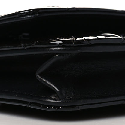 Chanel Patent Quilted Wallet On Chain WOC Black 10 of 12