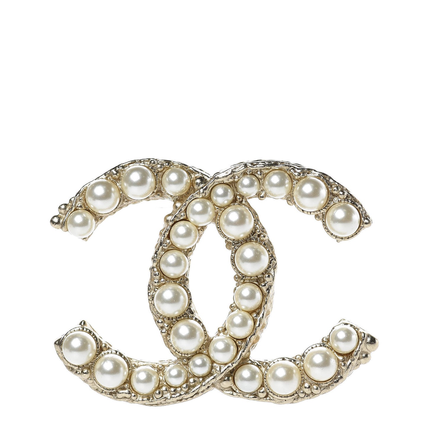 Pearl CC Brooch Gold