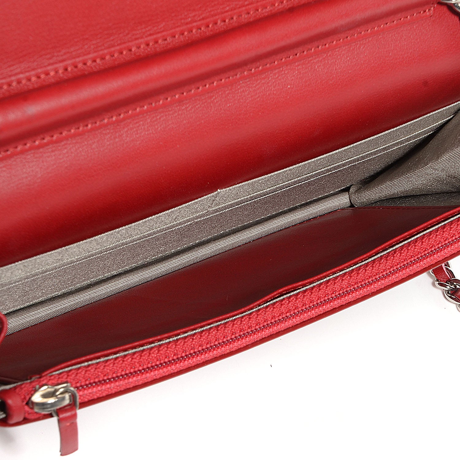 Chanel Patent Quilted Brilliant Wallet On Chain WOC Red 5 of 9
