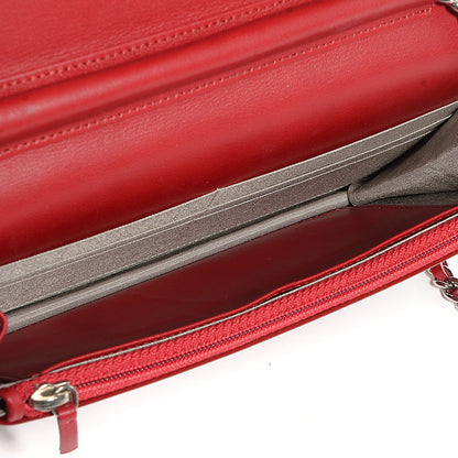 Chanel Patent Quilted Brilliant Wallet On Chain WOC Red 5 of 9