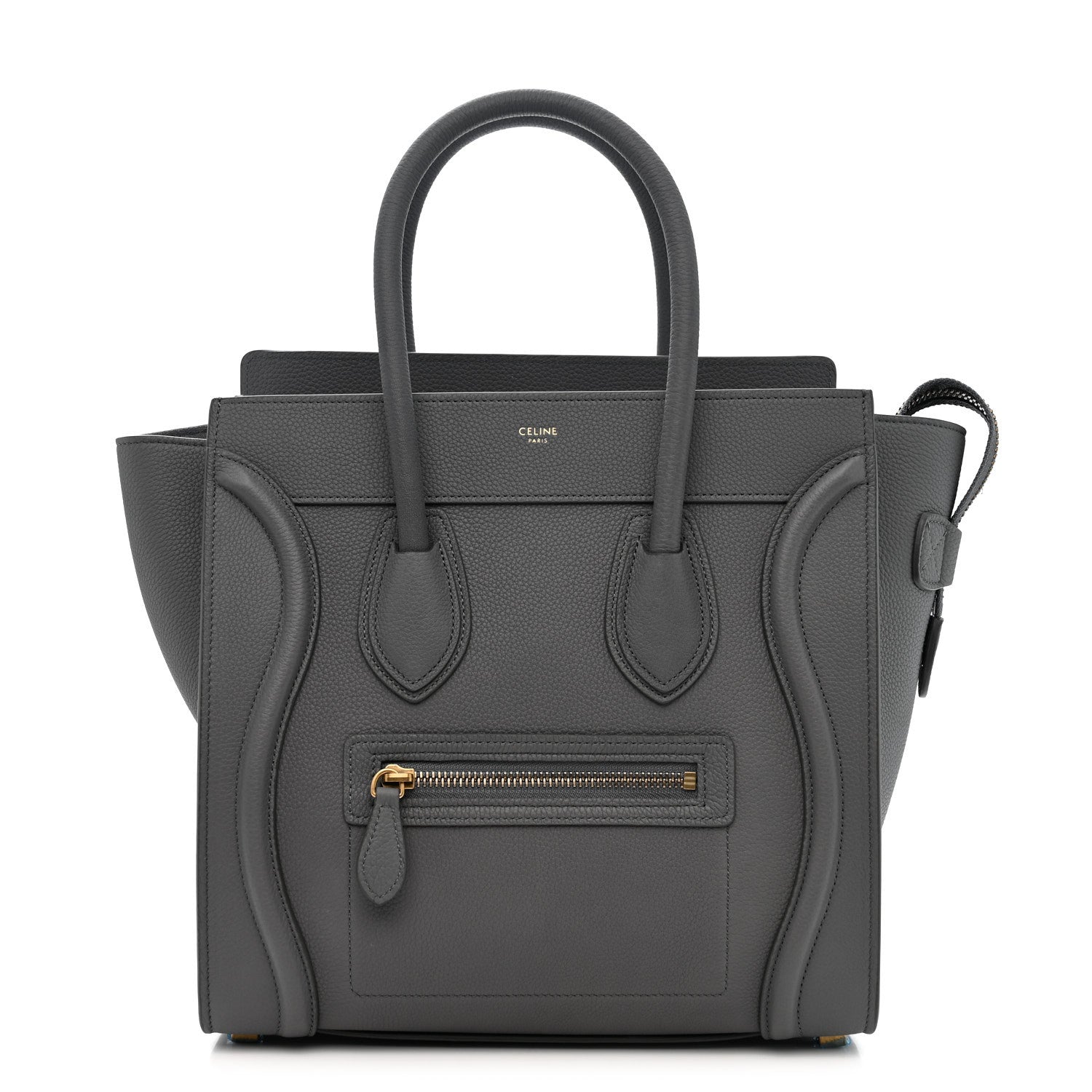 Celine Baby Drummed Calfskin Micro Luggage Kohl 1 of 9