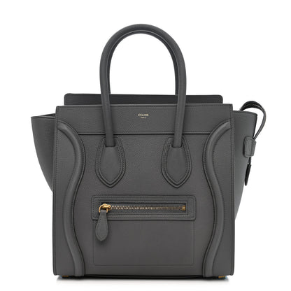 Celine Baby Drummed Calfskin Micro Luggage Kohl 1 of 9