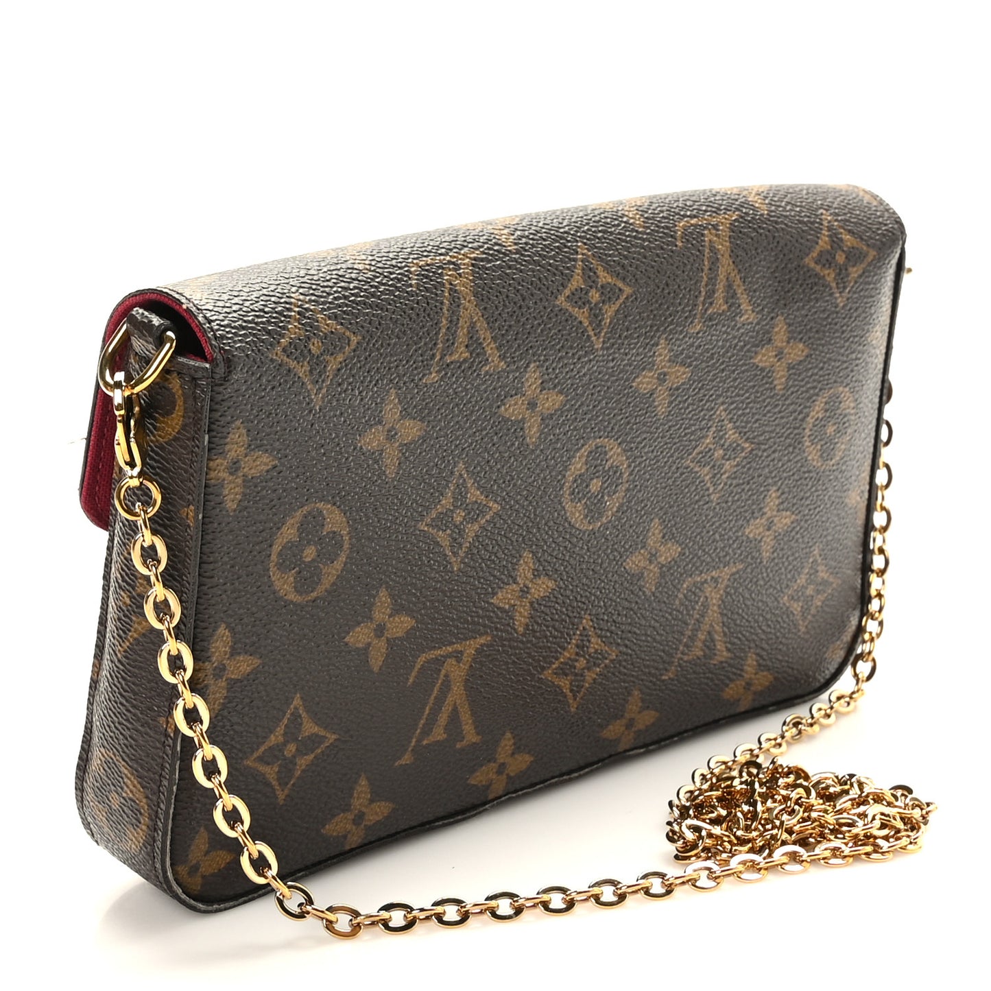 Monogram Pochette Felicie Chain Wallet Fuchsia