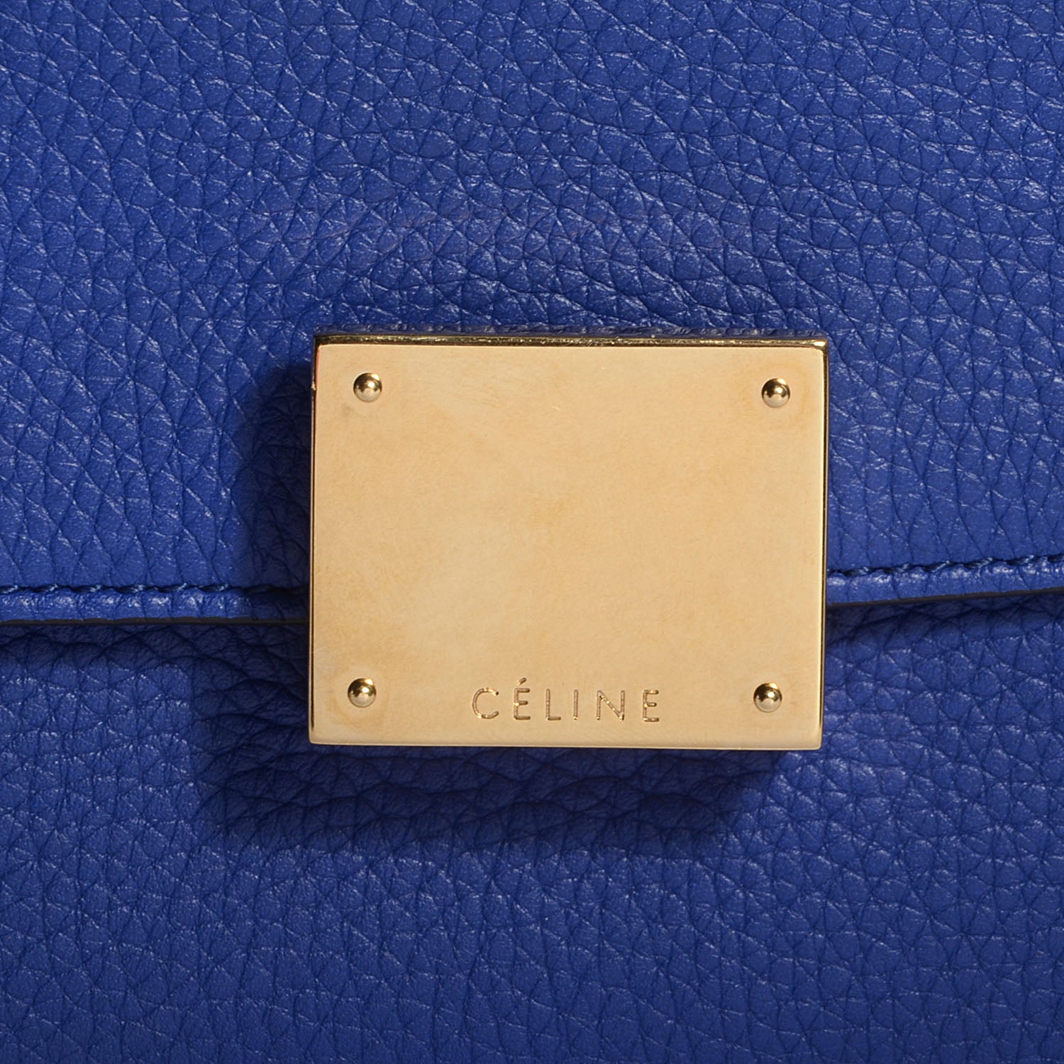 Celine Drummed Leather Suede Small Trapeze Indigo 10 of 10