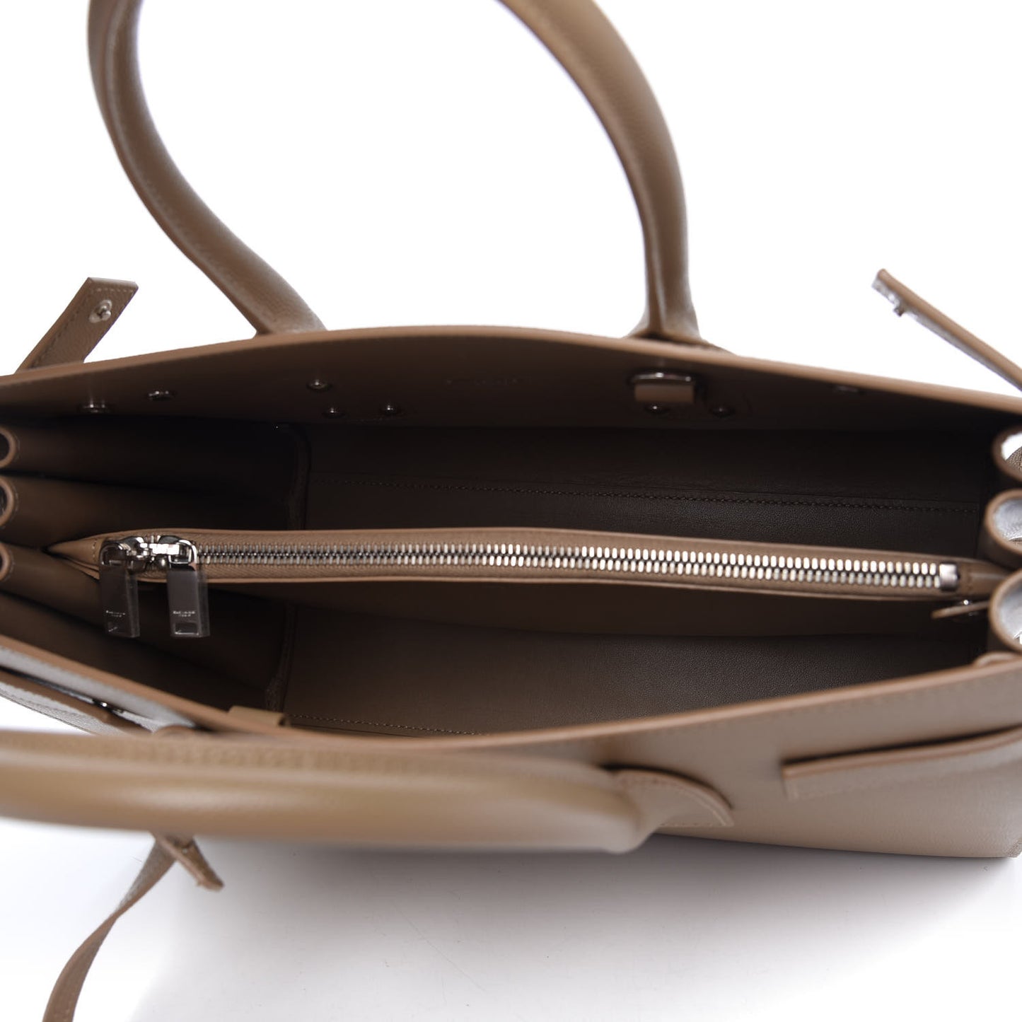 Grained Calfskin Small Sac De Jour Dark Beige