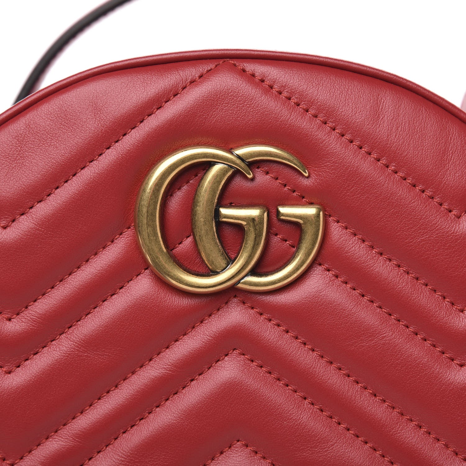 Gucci Calfskin Matelasse GG Marmont Dome Backpack Hibiscus Red 8 of 10