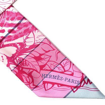 Hermes Silk Jungle Love Rainbow Twilly Fuchsia Bleu Ciel 2 of 4