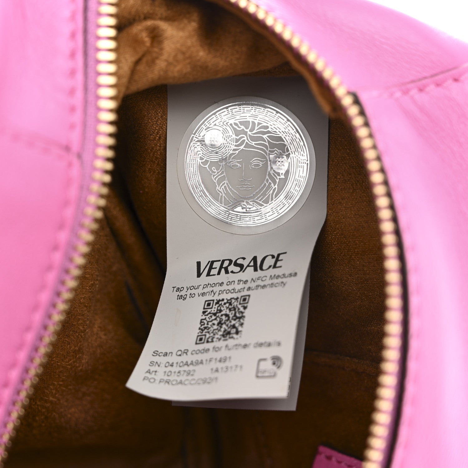 Versace Nappa Tag Bowling Bag Dragon Fruit 7 of 10
