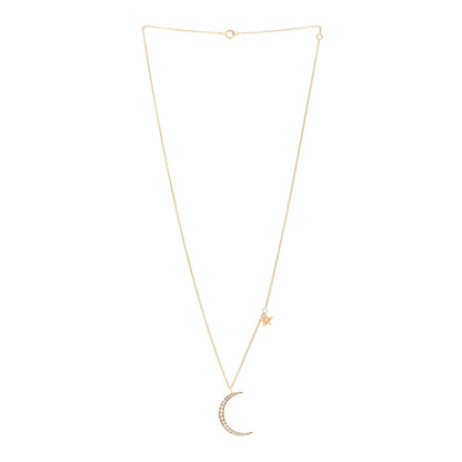 Anita Ko 18K Yellow Gold Diamond Moon and Star Pendant Necklace 3 of 4