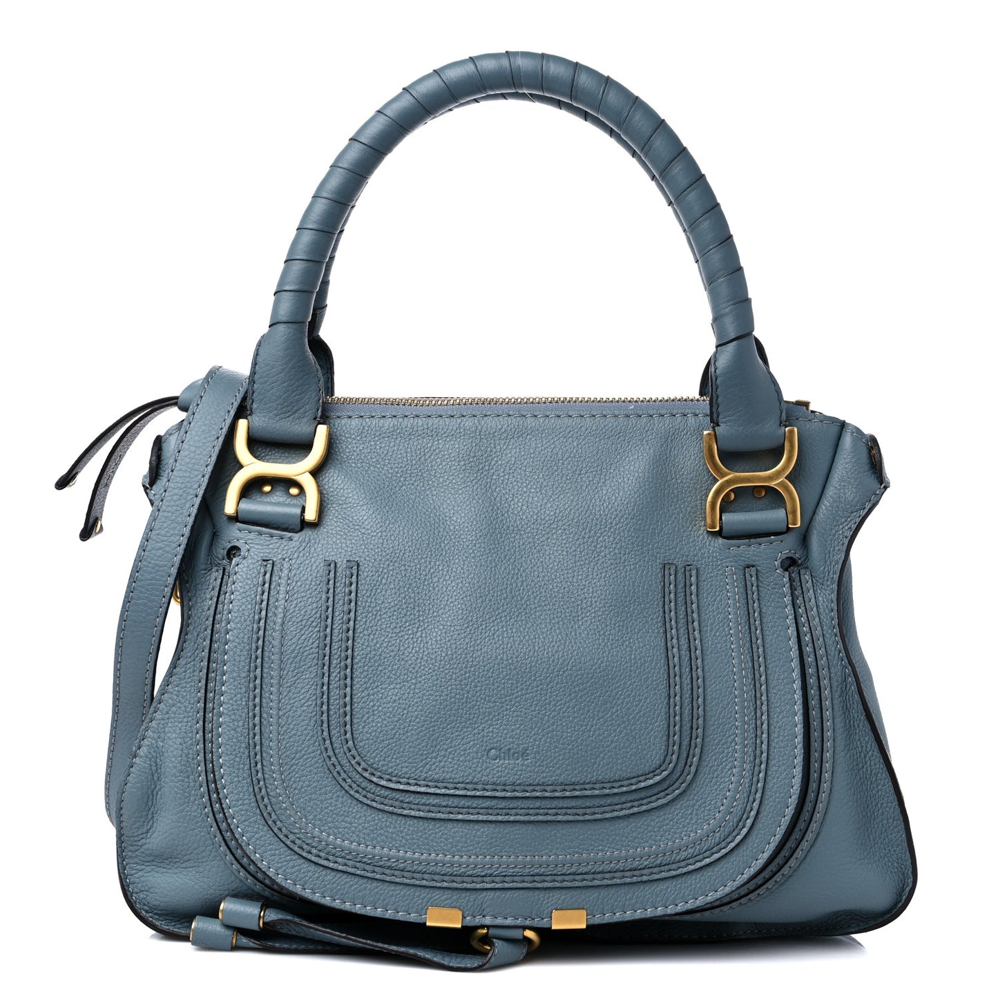 Calfskin Medium Marcie Satchel Cloudy Blue