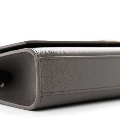 Saint Laurent Grain De Poudre Medium Classic Monogram Kate Satchel Earth Grey 9 of 13