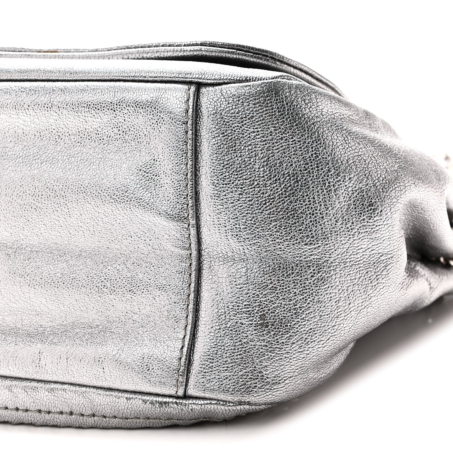 Chanel Metallic Deerskin Luxe Ligne Flap  Silver 10 of 10