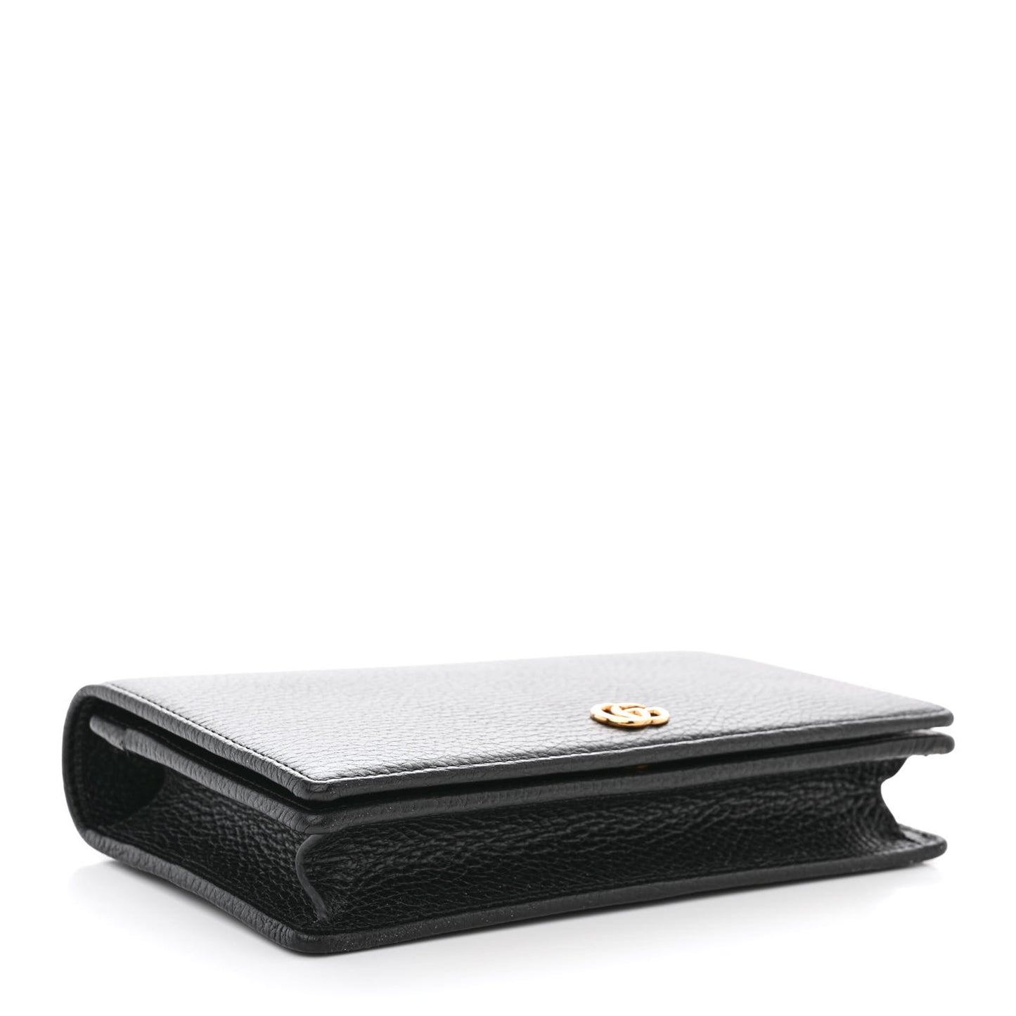 Calfskin Mini GG Marmont Chain Wallet Black