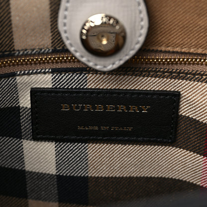 Burberry Grainy Calfskin Perforated Medium Broguing Banner Tote Grey 6 of 6