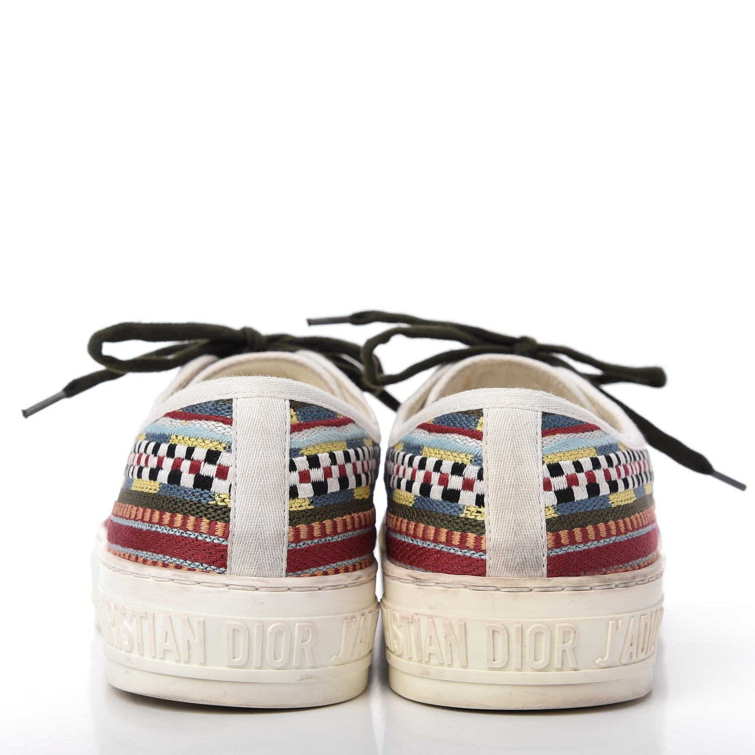 Christian Dior Canvas Ethnic Embroidered Womens Walk'N'Dior Low Top Sneakers 38.5 Fuchsia 6 of 9