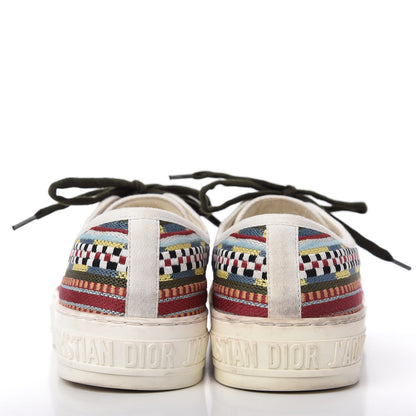 Christian Dior Canvas Ethnic Embroidered Womens Walk'N'Dior Low Top Sneakers 38.5 Fuchsia 6 of 9