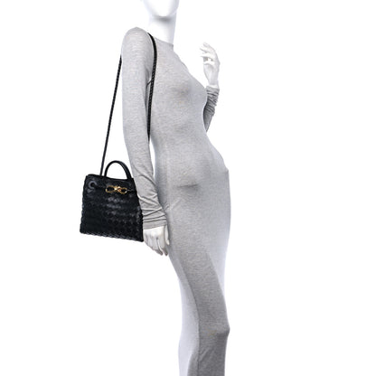 Bottega Veneta Nappa Intrecciato Small Andiamo Shoulder Bag Black 2 of 12