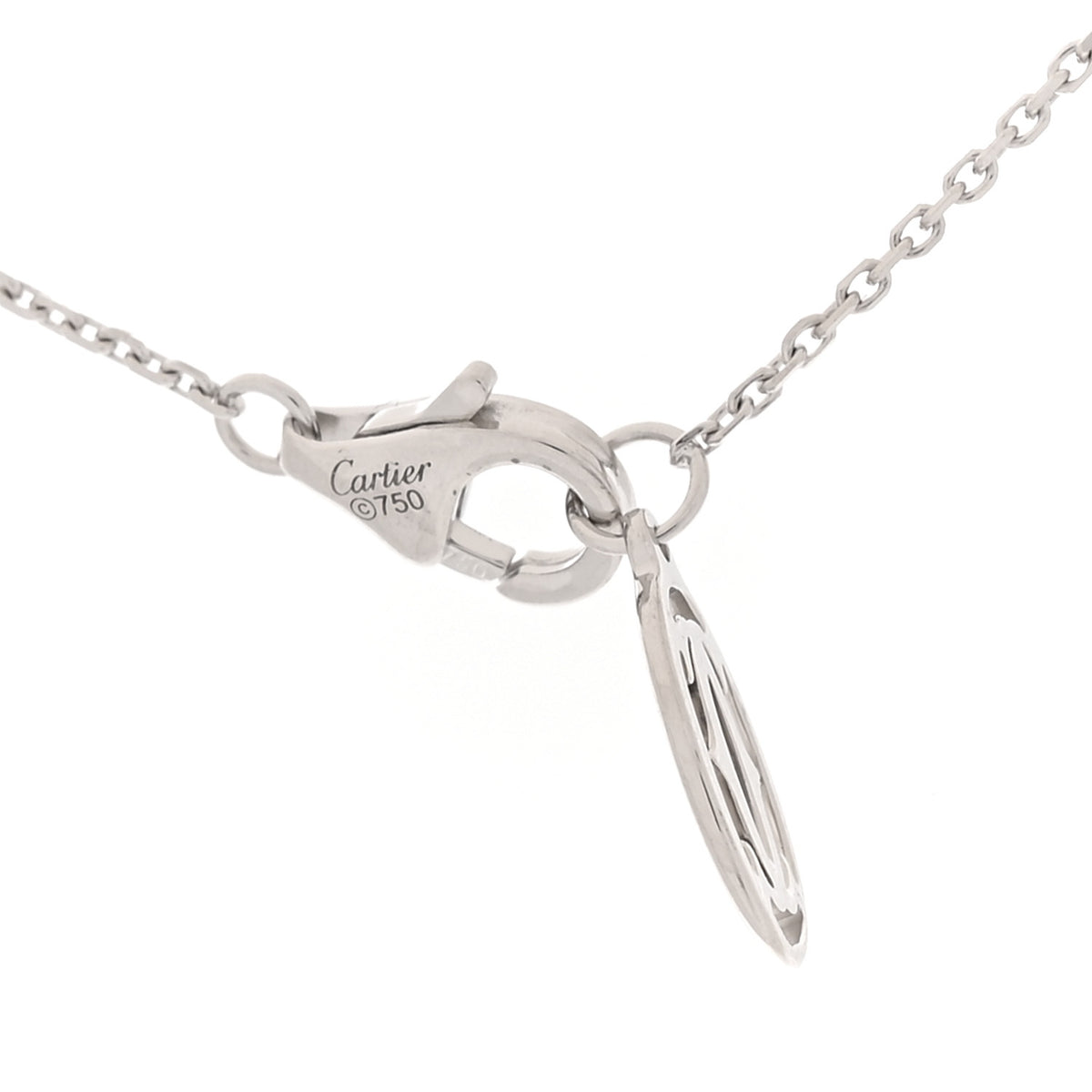 Cartier 18K White Gold Diamond .30ct C De Cartier Pendant Necklace 5 of 5