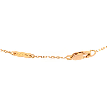 Van Cleef & Arpels 18K Rose Gold Carnelian Sweet Alhambra Pendant Necklace 4 of 5