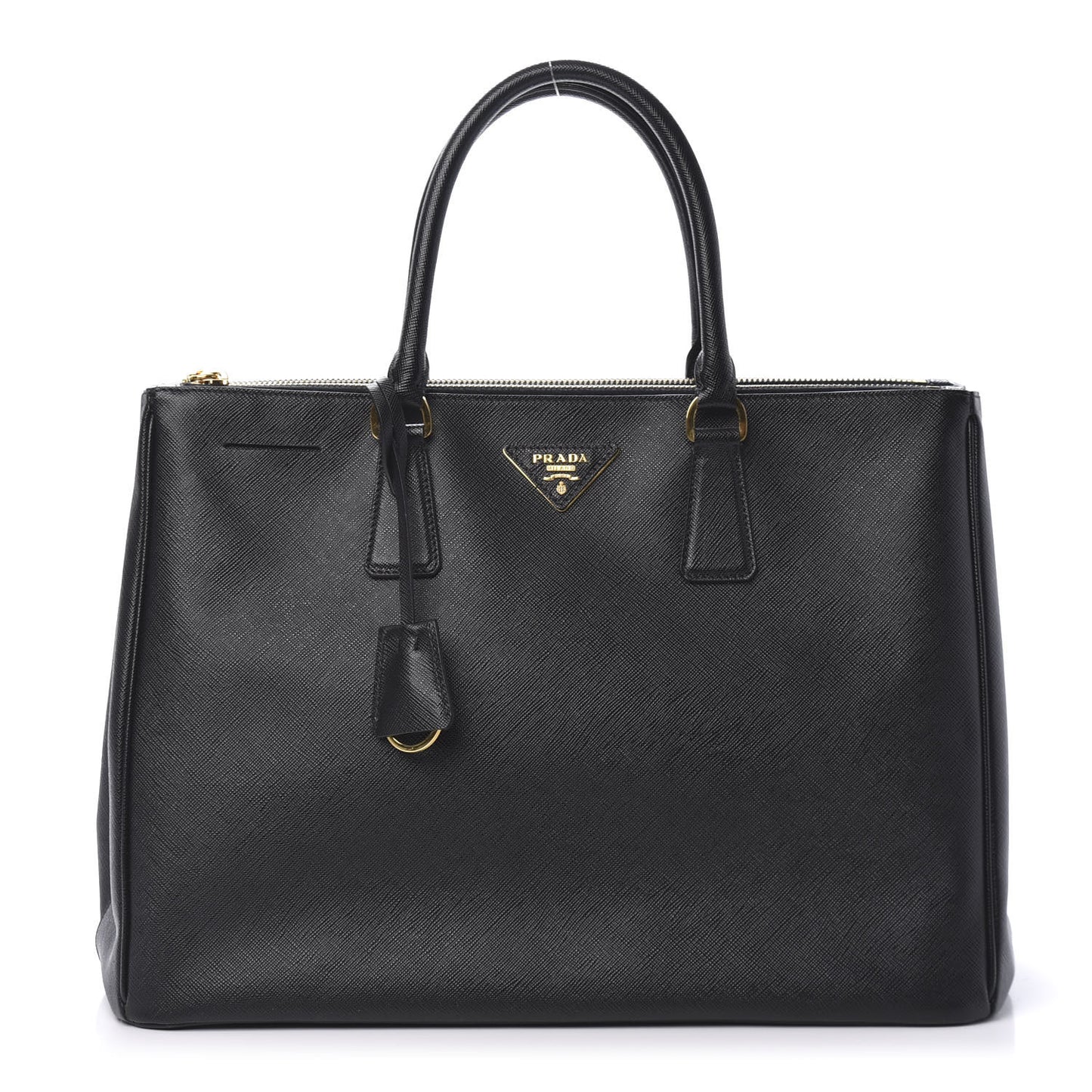 Saffiano Large Galleria Double Zip Tote Black