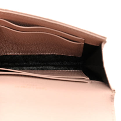 Saint Laurent Grain De Poudre Matelasse Chevron Small Monogram Envelope Wallet Pale Pink 5 of 8