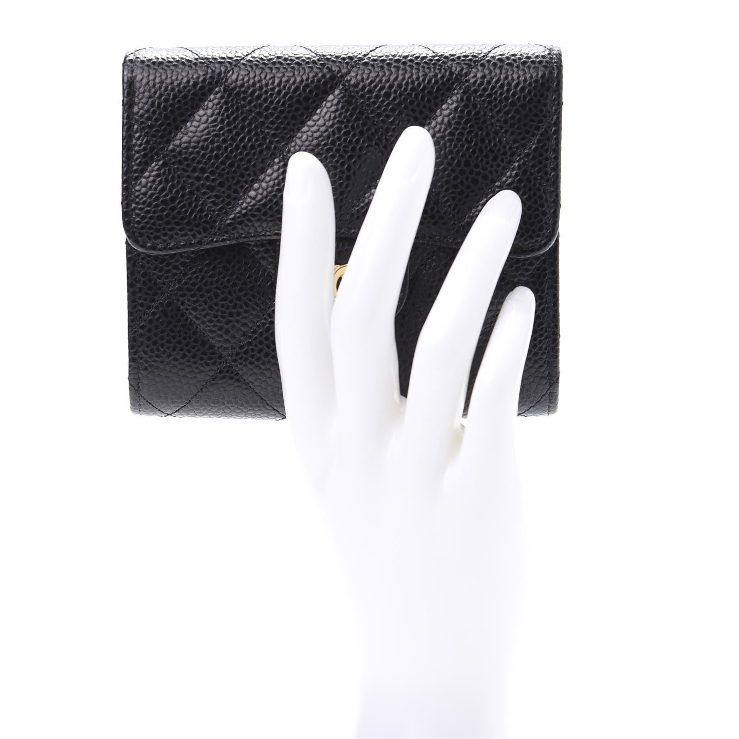 Chanel Caviar Quilted Compact Flap Wallet Black 2 of 9