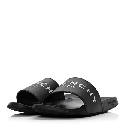 Givenchy Rubber Logo Pool Slide Sandals 38 Black 4 of 8