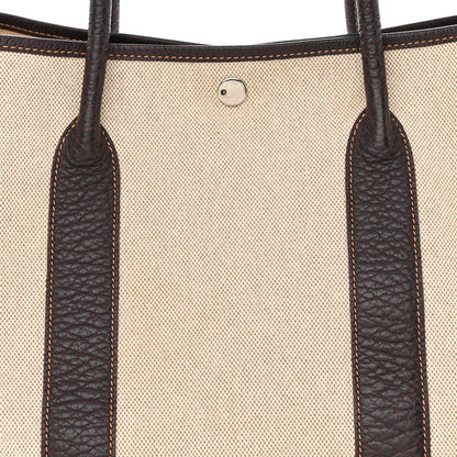 Hermes Buffle Skipper Toile Garden Party 36 MM Tote Marron Fonce 8 of 14
