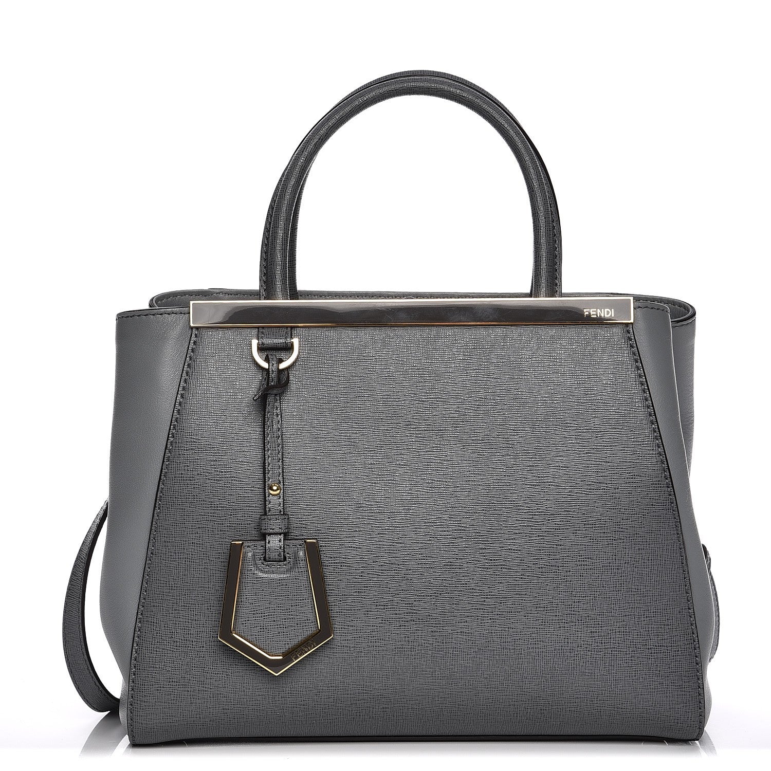 Fendi Vitello Elite Petite 2Jours Tote Grigio Grigio Chiaro 1 of 8