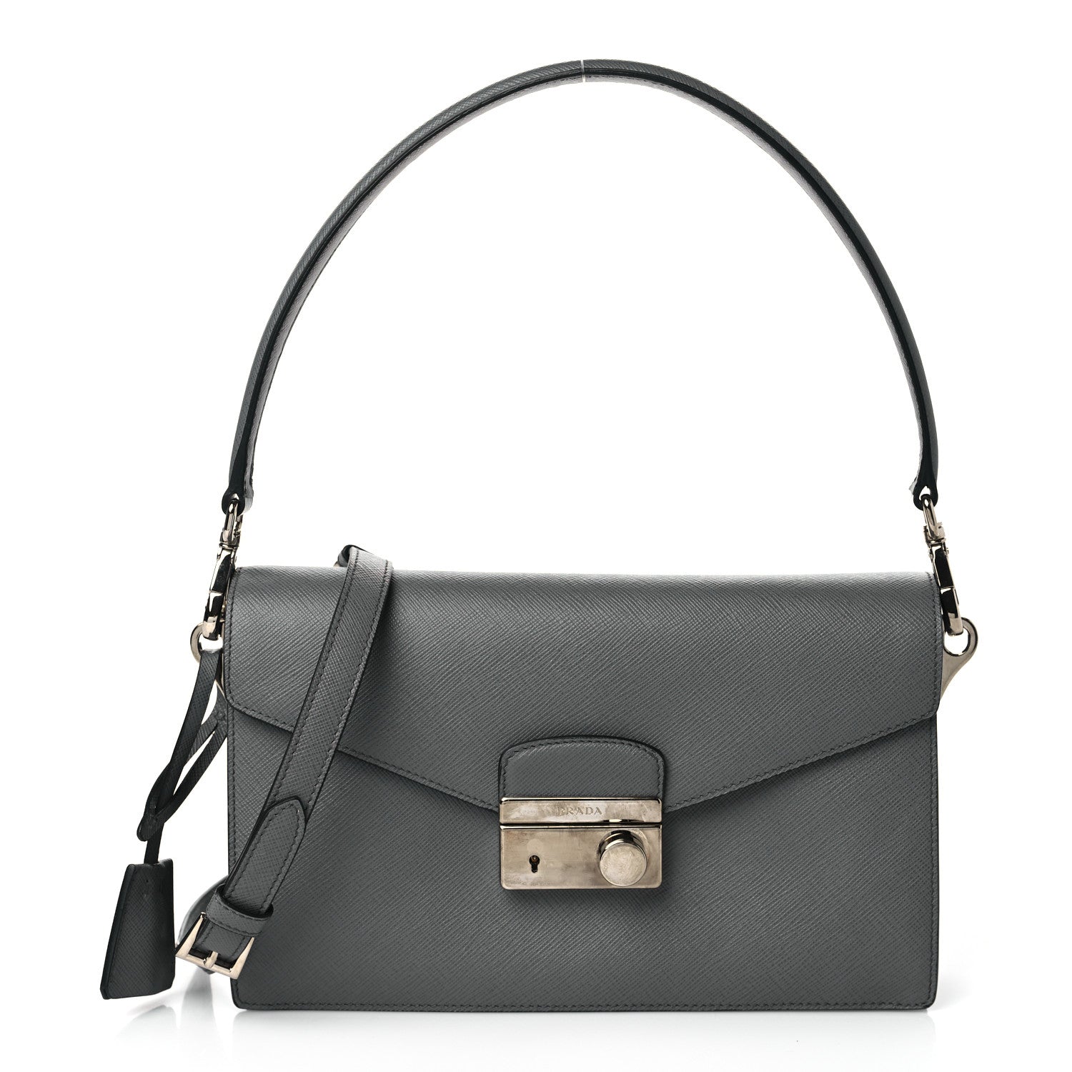 Prada Saffiano Sound Crossbody Bag Marmo 1 of 5