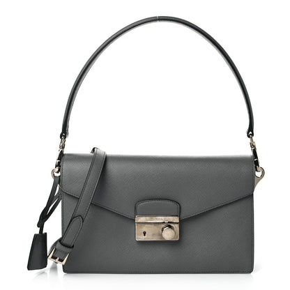 Prada Saffiano Sound Crossbody Bag Marmo 1 of 5