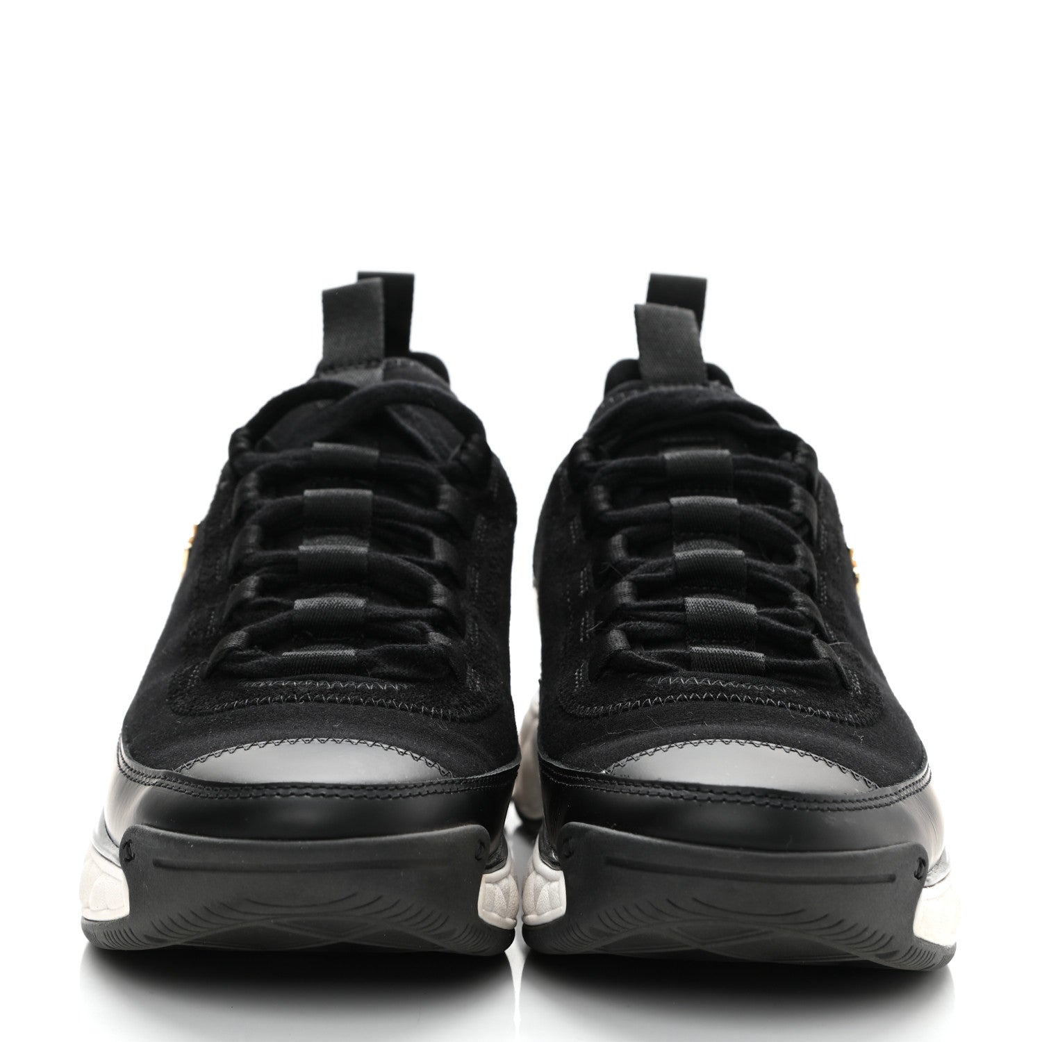 Chanel Velvet Calfskin Mixed Fibers CC Sneakers 36 Black 2 of 10